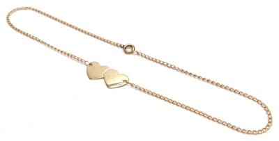 Sale Photo Thumbnail #236: Vintage 10K Gold Forstner Heart Anklet (9.75")