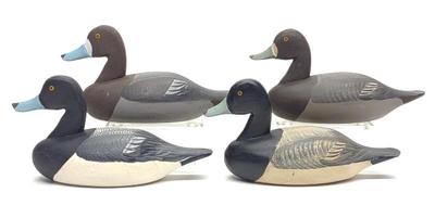 Sale Photo Thumbnail #358: 4 Jess Urie Miniature Bluebill Duck Decoys