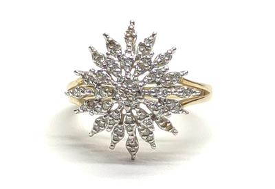 Sale Photo Thumbnail #200: 10K Gold Starburst Diamond 0.31 ctw Ring (sz 7)