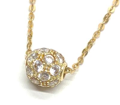 Sale Photo Thumbnail #248: 14K Yellow Gold Round Crystal Set Necklace (26")