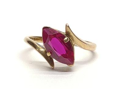 Sale Photo Thumbnail #224: 10K Gold Baden & Foss Synth. Ruby Ring (sz 6.75)