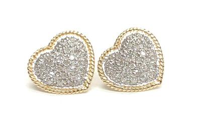 Sale Photo Thumbnail #122: 14K Gold Pave Diamond 0.47cttw Heart Stud Earrings