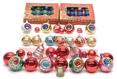 Sale Photo Thumbnail #507: 57 Vintage Indent/Round Glass Christmas Ornaments