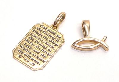 Sale Photo Thumbnail #146: (2) 14K Gold Religious Necklace Pendants