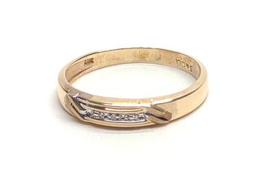 Sale Photo Thumbnail #239: 10K Yellow & White Diamond Band Ring (sz 8)
