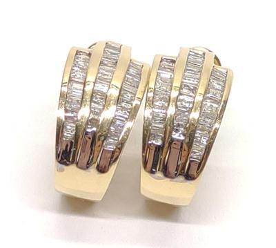 Sale Photo Thumbnail #32: 14K Baguette Cut Diamond 1.6 cttw Hoop Earrings