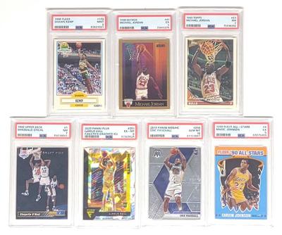 Sale Photo Thumbnail #444: (7) PSA Graded Basketball Trading Cards