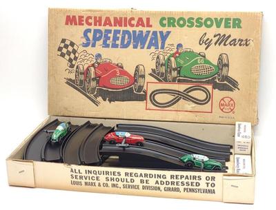 Sale Photo Thumbnail #494: Marx Windup Crossover Speedway Race Car Toy Set