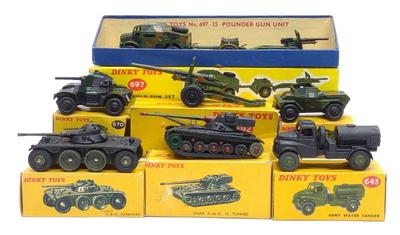 Sale Photo Thumbnail #171: 7 Dinky Military Vehicle Tank & Trucks Toys w/ box