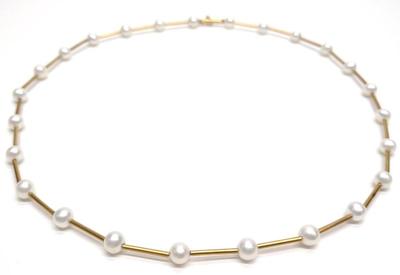 Sale Photo Thumbnail #100: 14K Gold & 6mm Pearl Necklace (18" long)