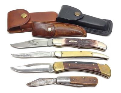 Sale Photo Thumbnail #313: 4 Vintage Folding Knives (Buck, Ulster, Camillus)