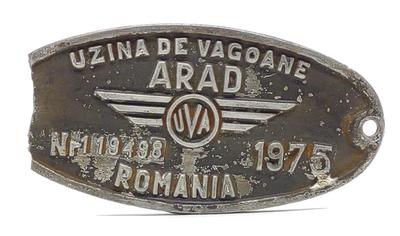 Sale Photo Thumbnail #351: 1975 Arad Romania Diesel Locomotive Builders Plate