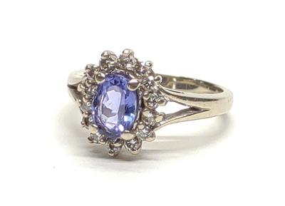 Sale Photo Thumbnail #51: 14K White Gold Tanzanite & Diamond Ring (sz 6.25)