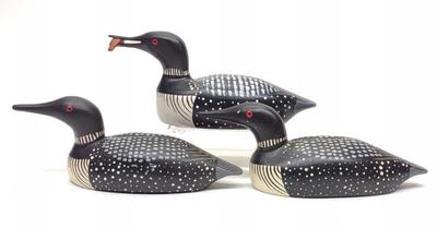 Sale Photo Thumbnail #385: 3 William Coleman Loon Decoys (half size)