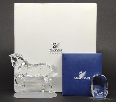 Sale Photo Thumbnail #416: (2) Swarovski Horse Crystal Figurines w/ Boxes
