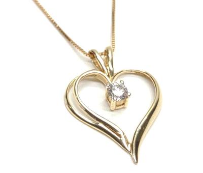 Sale Photo Thumbnail #251: 14K Gold Heart Necklace Pendant & Box Chain