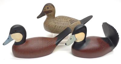 Sale Photo Thumbnail #379: 3 William Coleman Ruddy Duck Decoys (Half Size)