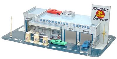 Sale Photo Thumbnail #237: Marx Westgate Auto Center Service Station Tin Toy