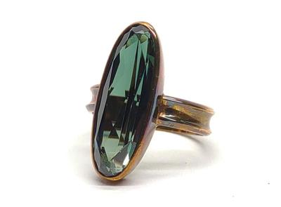 Sale Photo Thumbnail #212: 8K Gold (333) Green Synth. Spinel Ring (sz 5.5)