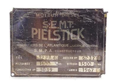 Sale Photo Thumbnail #363: SEMT Pielstick PA4 Diesel Locomotive Engine Plate