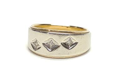 Sale Photo Thumbnail #90: 14K Two Tone Gold Diamond Wedding Band Ring 4.75