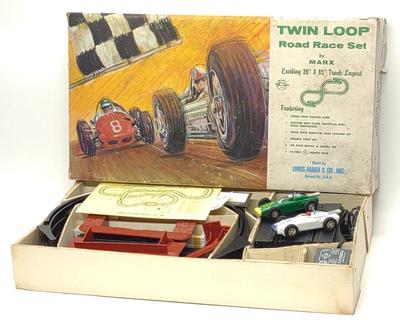 Sale Photo Thumbnail #498: Marx Twin Loop Road Race Slot Car Toy Set #22950