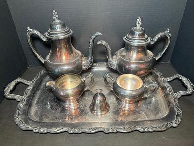Oneida 5pc Coffee & Tea Set, Silver Plated  