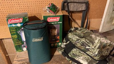 Coleman Lanterns & Camp Chair & Bags