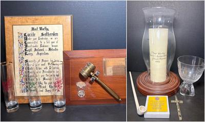 Most Worthy Grand Matron 1956 Candle, Goblet & Plaque