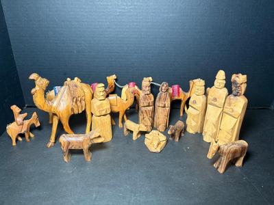 Small Carved Olivewood Nativity Scene