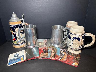German Beer Steins & Pewter Tankards