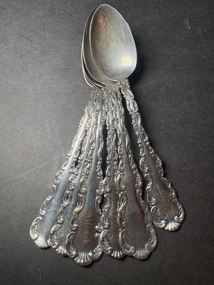6 Whiting Manufacturing (1891) Louis XV 5 O’clock Sterling Spoons 