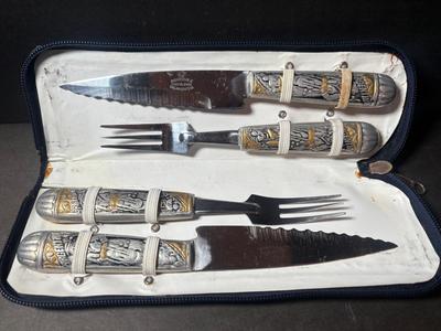 Vintage Inoxidable Argentinian Steak Knives & Forks, Set of 2