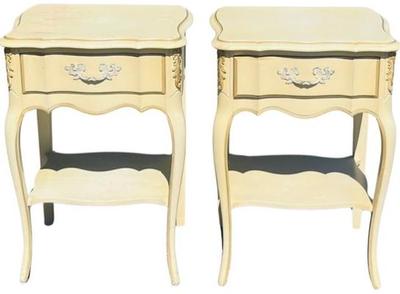 Two French Provincial Nightstands - Off-white