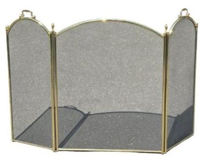 3-Panel Antique Brass Arched Fireplace Screen - 54 inches wide