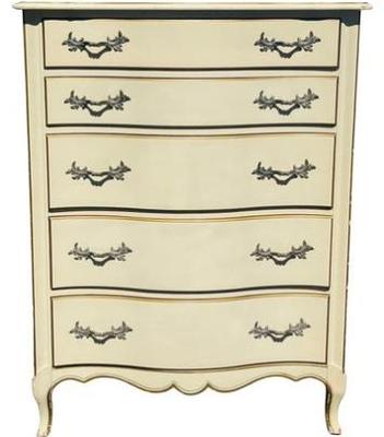 French Provincial Tall Dresser - Off-white