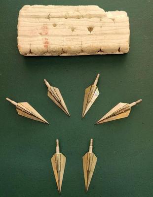 Bodkin set of 6 metal arrow heads