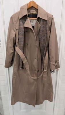 London fog tan trench coat with scarf womenatms petite 10