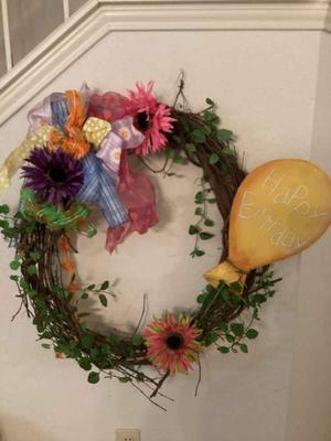 Happy birthday wreath a 25 diameter