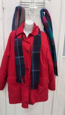 Red london fog coat womens medium w3 winter scarves