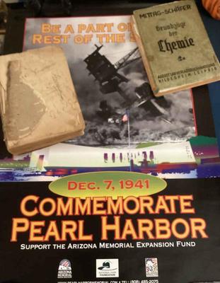 2 pearl harbor posters vintage german chemistry textbook and book