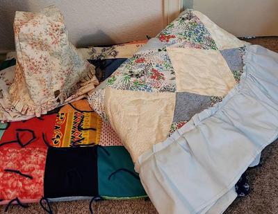 2 handmade quilts other linens