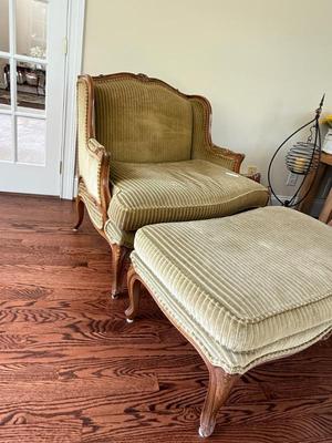 Martin Furniture Chartreuse Chair and Ottoman - 36”l x 27”w x 35”h