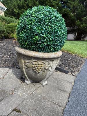 Concrete Planters - Pair 12”h x 15”diameter