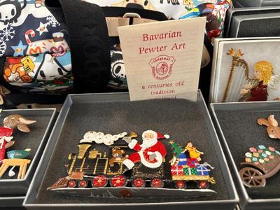 Sale Photo Thumbnail #217: Bavarian Pewter holiday decorations from Gumps