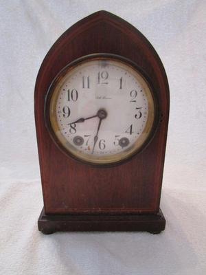 Sale Photo Thumbnail #38: Mantle Clock - Seth Thomas, USA, Wood, 9 1/2"Hx6"W
