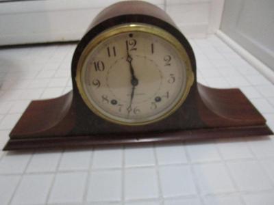 Sale Photo Thumbnail #26: Mantle Clock - Wood, Seth Thomas, 8"Hx12"W
