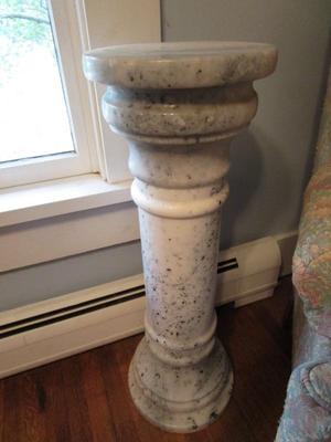 Sale Photo Thumbnail #52: Marble plant/clock stand.  Heavy but comes in 3 pieces for transport.