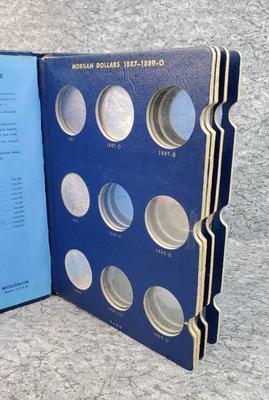 5) morgan silver dollars 1887 1896 collector's book