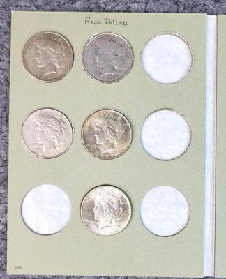 1922 1923, 1924 silver peace dollar coins